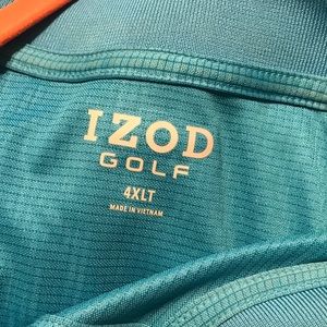 Mens IZOD GOLF Polo Turquoise Size 4XLT Shirt Big & Tall